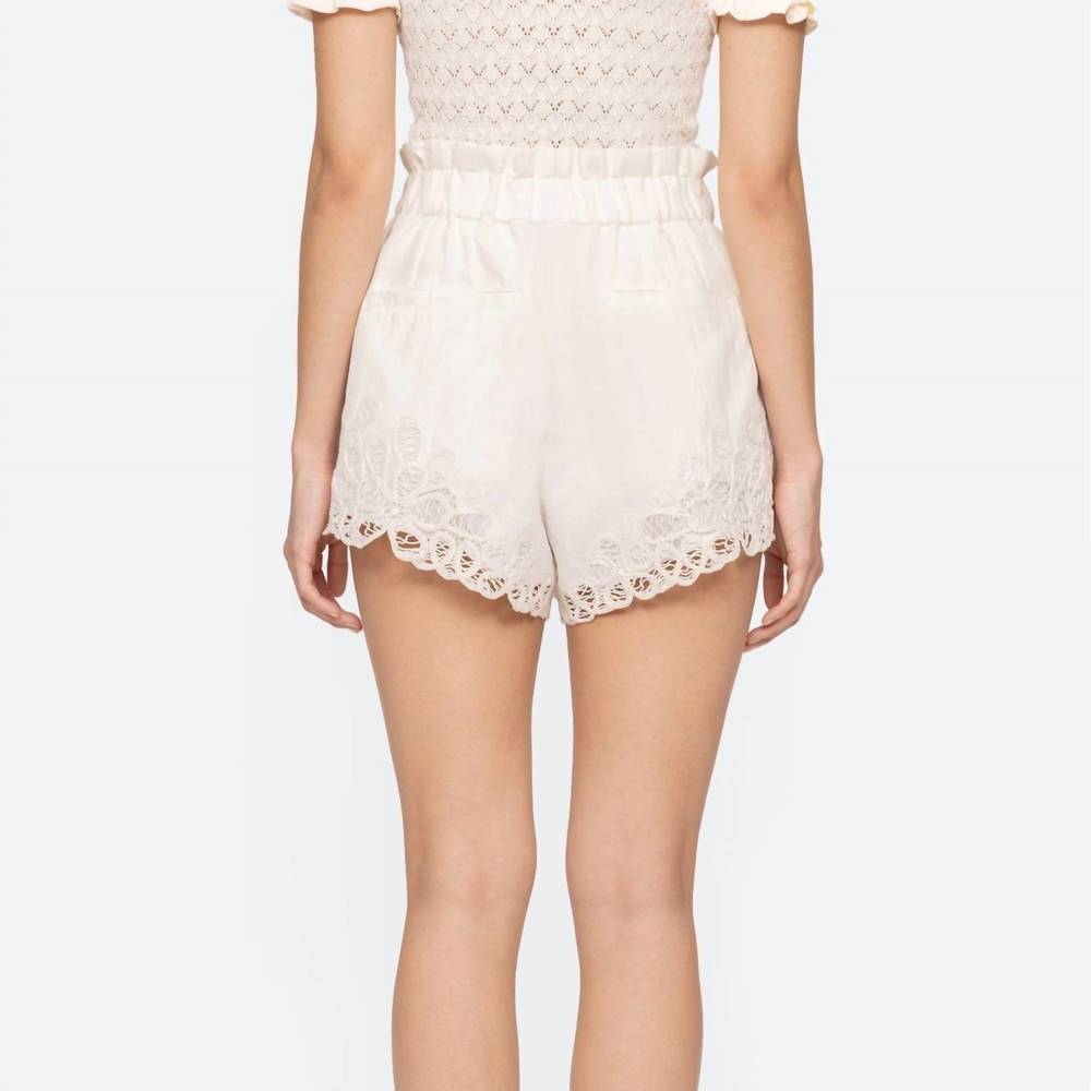 NEW SEA women's elke soutache short in white - Picture 2 of 6